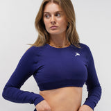 Core Luxe Long Sleeve Crop top - Navy
