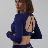 Core Luxe Long Sleeve Crop top - Navy