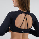 Core Luxe Long Sleeve Crop top - Black