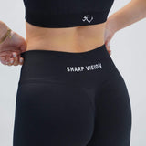 Elegant lines Sports Bra – Black