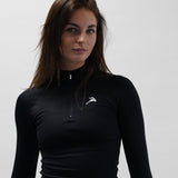 Core Luxe Seamless 1/4 Zip up vest - Black