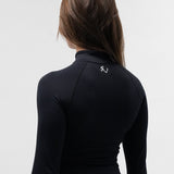 Core Luxe Seamless 1/4 Zip up vest - Black