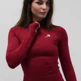 Core Luxe Seamless 1/4 Zip up vest - Bordeaux