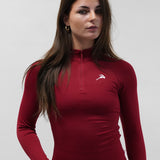 Core Luxe Seamless 1/4 Zip up vest - Bordeaux