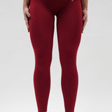 Core Luxe Leggings – Bordeaux Red