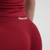 Core Luxe Leggings – Bordeaux Red