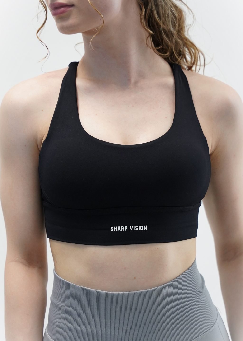 Crossover Sports Bra - Black - Image 2