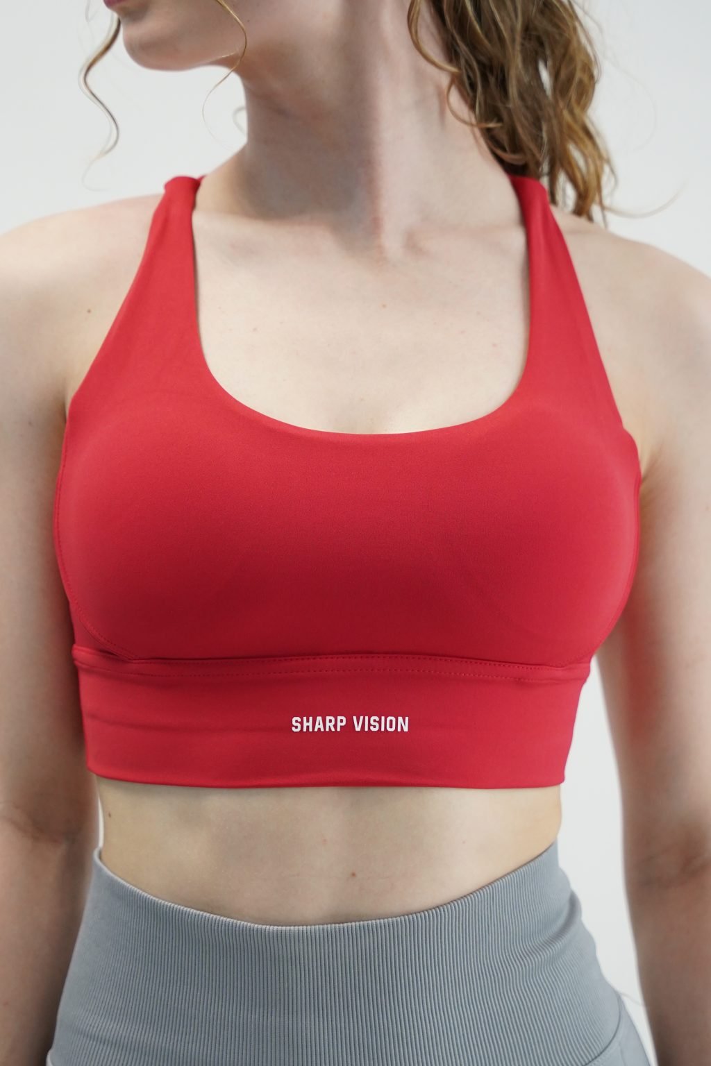 Crossover Sports Bra - Red - Image 2