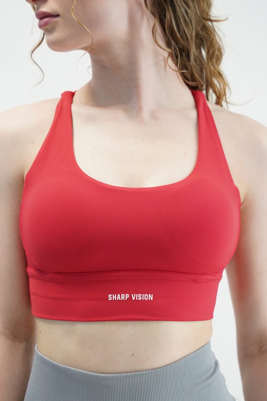 Crossover Sports Bra - Red - Image 3