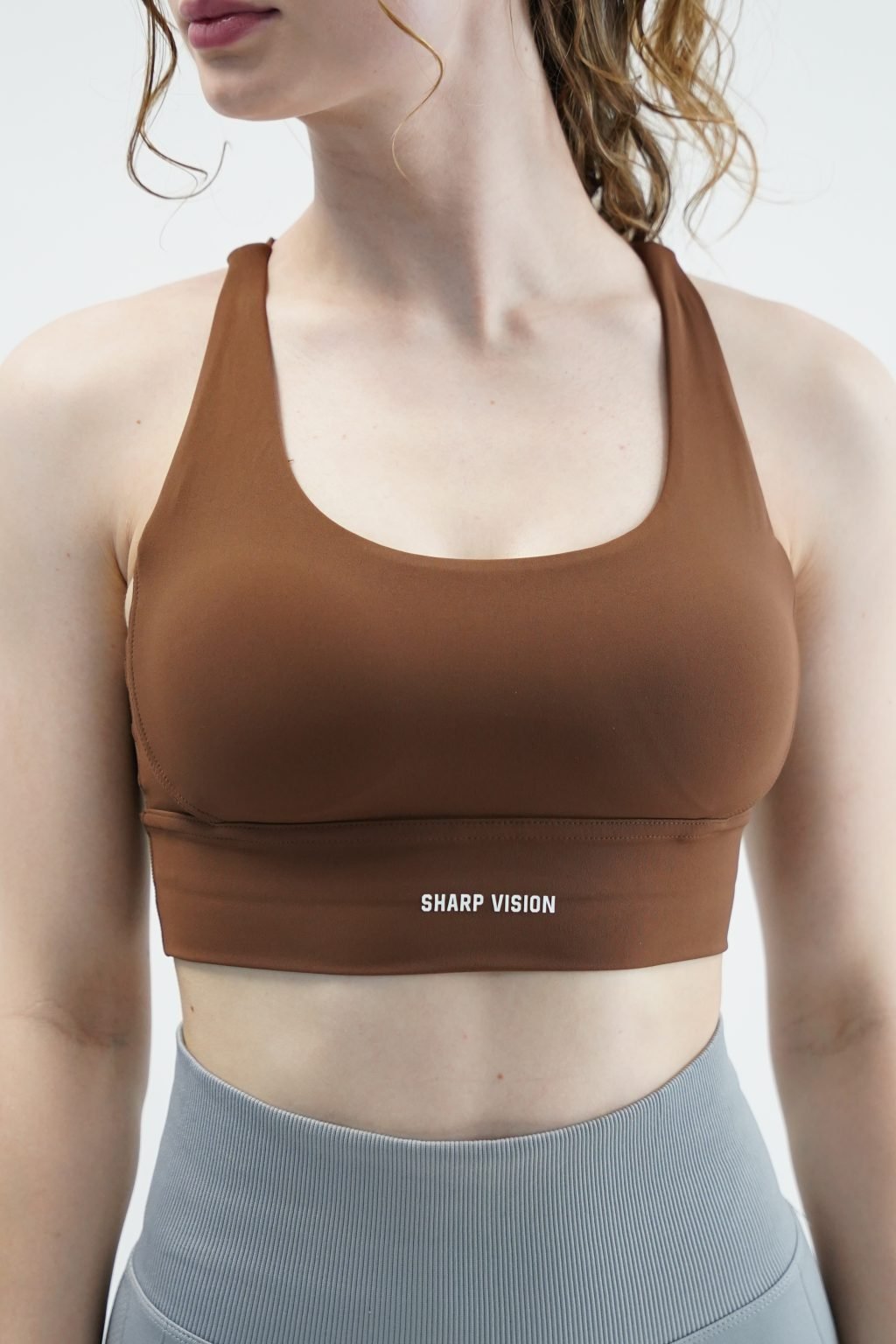 Crossover Sports Bra - Brown - Image 2