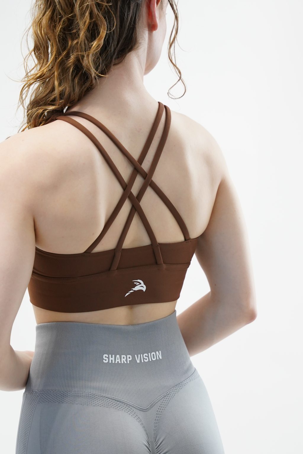 Crossover Sports Bra - Brown - Image 4