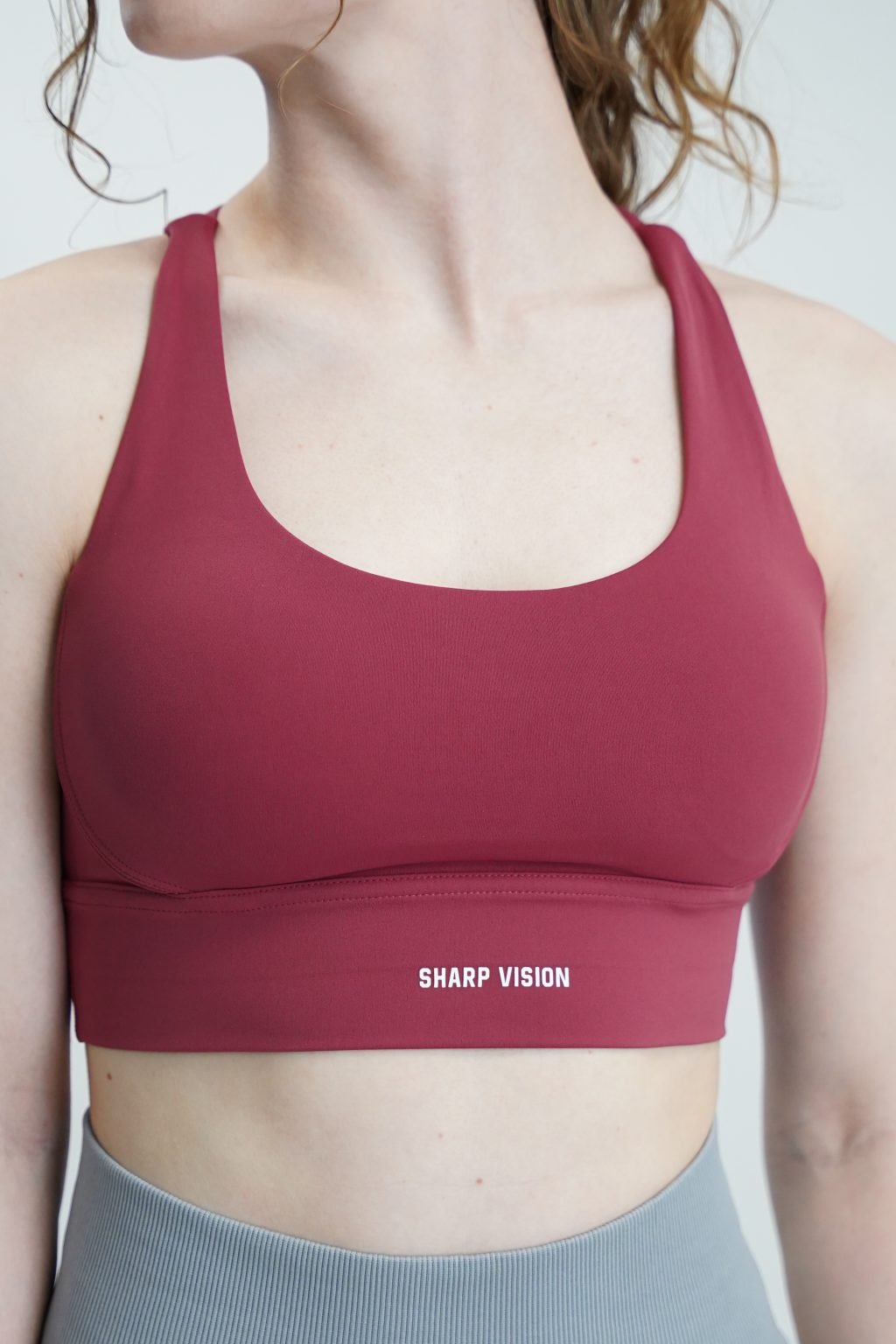 Crossover Sports Bra - Red Velvet - Image 4