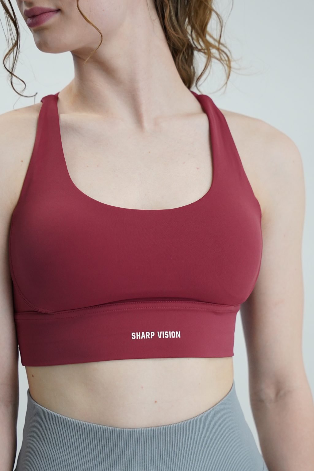 Crossover Sports Bra - Red Velvet - Image 2