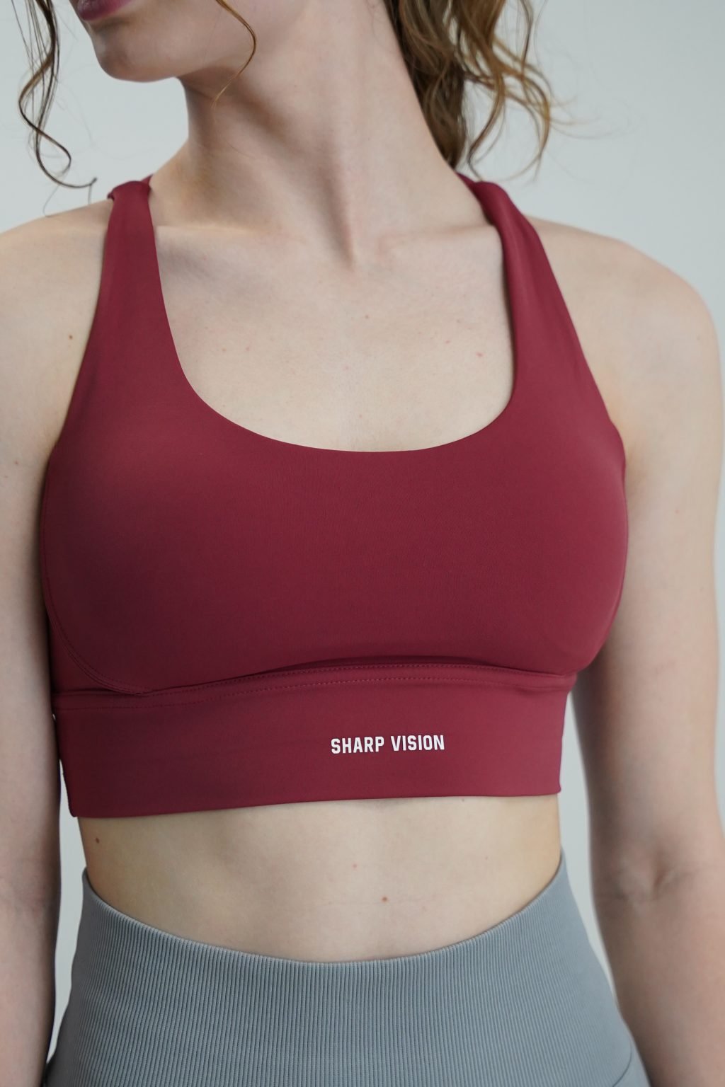 Crossover Sports Bra - Red Velvet - Image 5