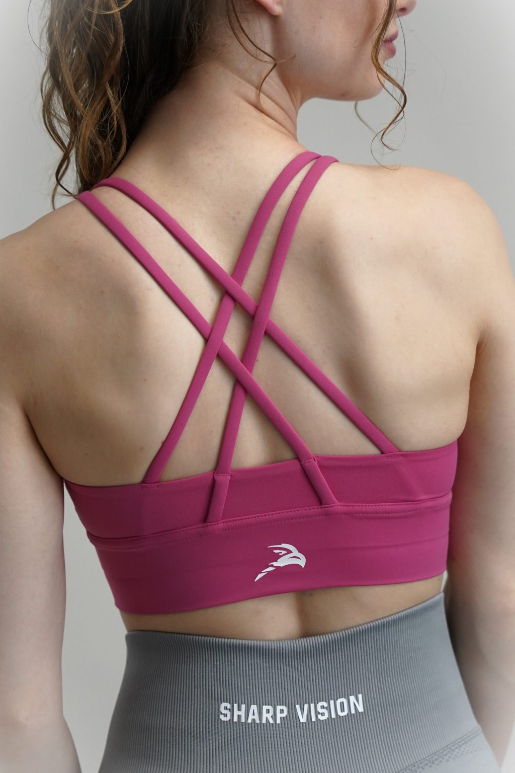 Crossover Sports Bra - Hot Pink