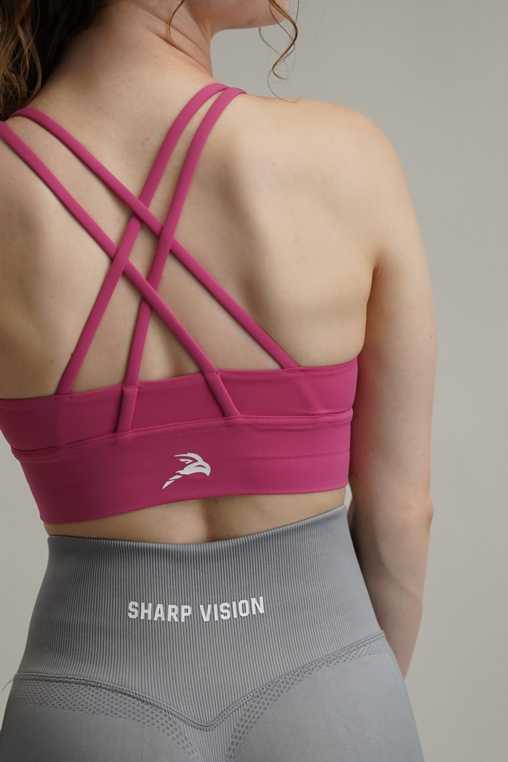 Crossover Sports Bra - Hot Pink - Image 3