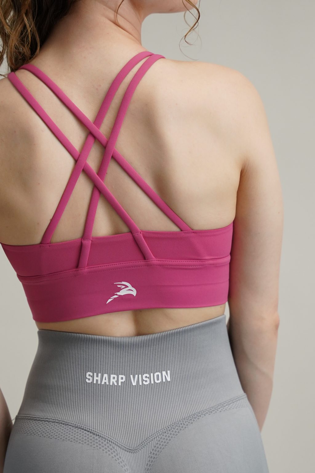 Crossover Sports Bra - Hot Pink - Image 4