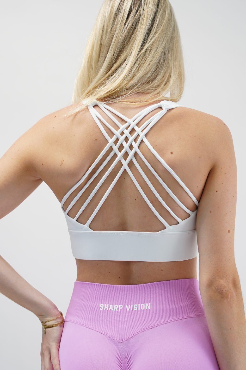 Lines Sports Bra - White - Image 2