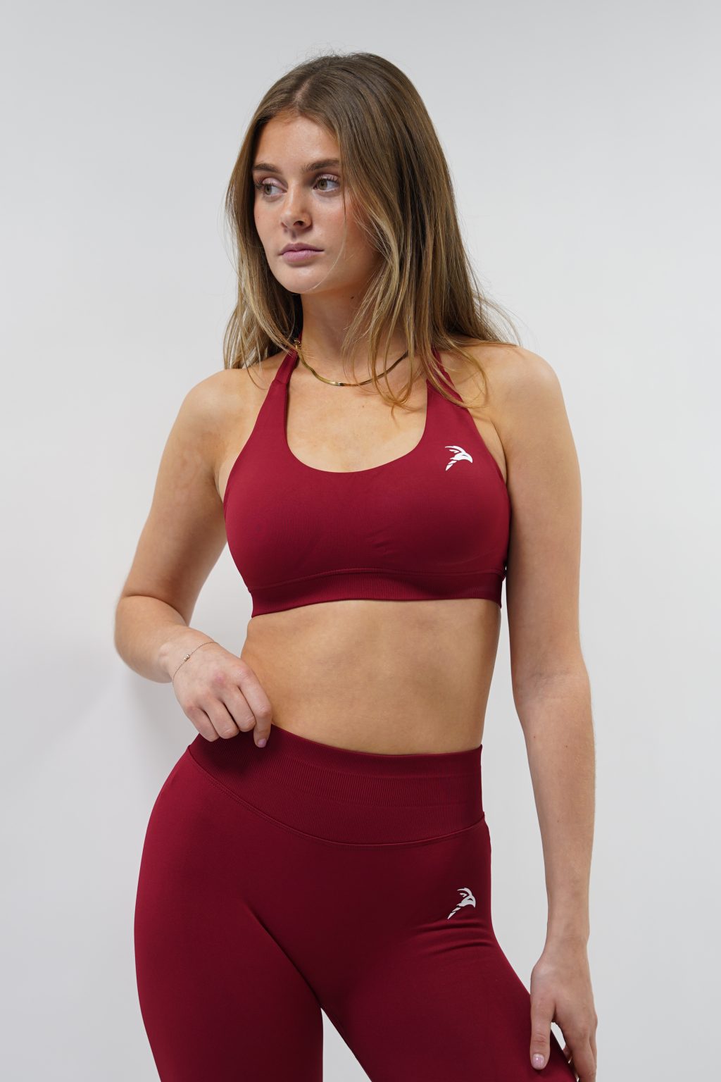 Core Luxe Sports Bra - Bordeaux - Image 3