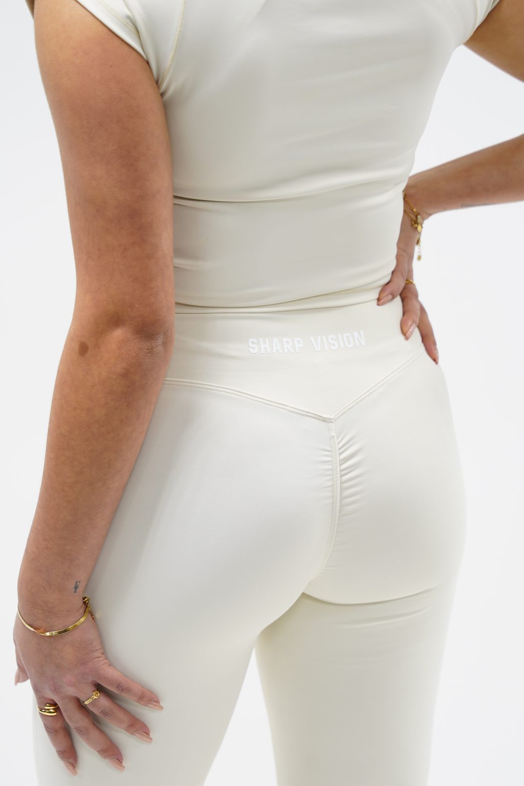 Sculpt Flared Leggings - Cream - Image 2